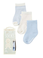 Load image into Gallery viewer, Baby Socks 3-pack. Chalk/Sky