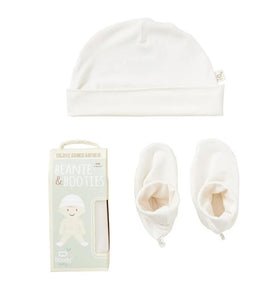 Baby Beanie/Bootie Set, Chalk