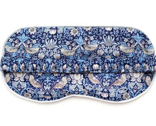 Load image into Gallery viewer, LUXURY AROMATHERAPY EYE MASK - STRAWBERRY THIEF LIGHT BLUE